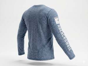 Abercrombie Kids Active Heather Blue Long Sleeve Graphic Tee Size 15/16